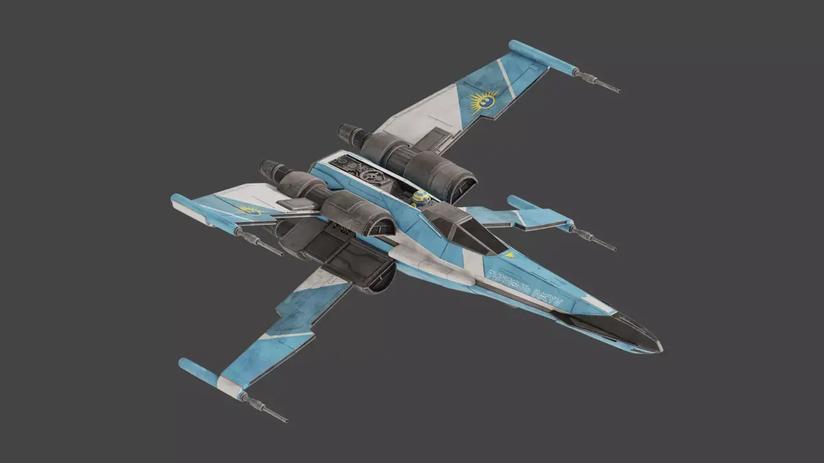 T-85 X-wing Starfighter - Star Wars Low-poly 3D model