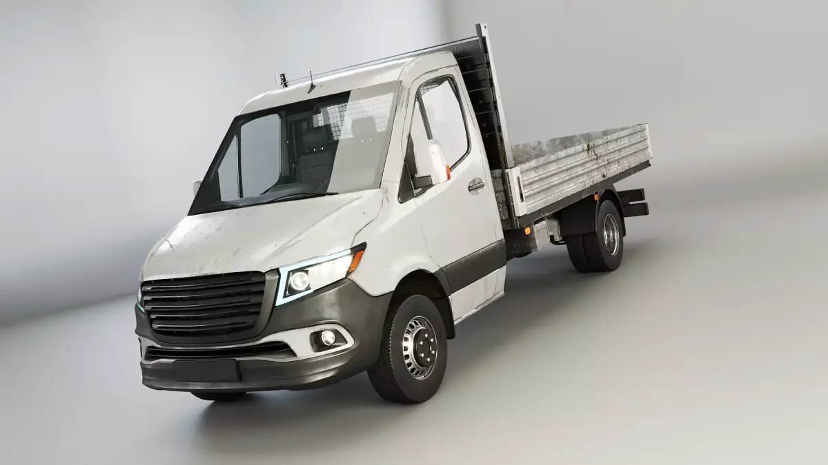 Modern Utility Pickup Truck Usage Wear Low-poly 3D model