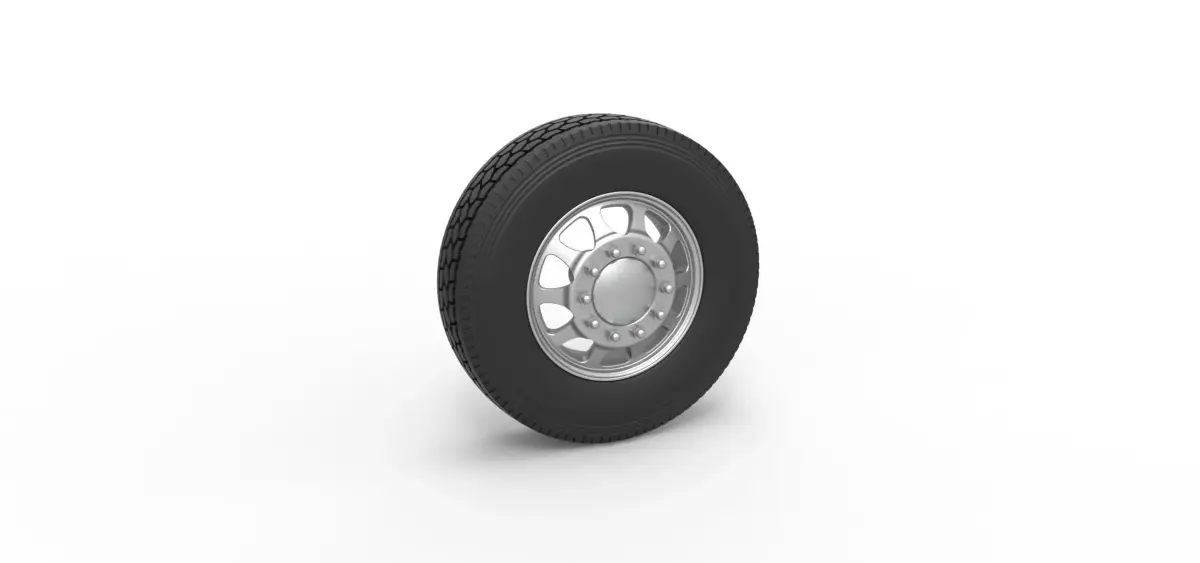 Front custom wheel of semi truck Version 5 Scale 1 to 25 3D print model