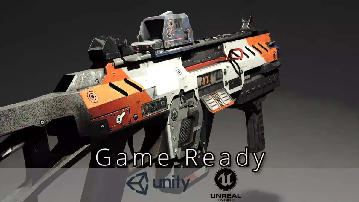 Sci-fi Submachine Gun  Game Ready  - CAR Low-poly 3D model