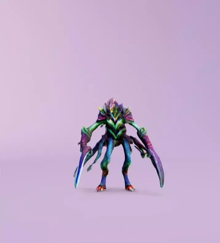 Alien Predator Bioluminescent Creature 3D Model Low-poly 3D model