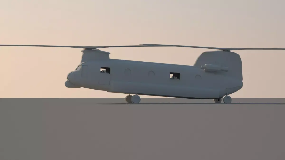Chinook 3D model helicopter Low-poly 3D model