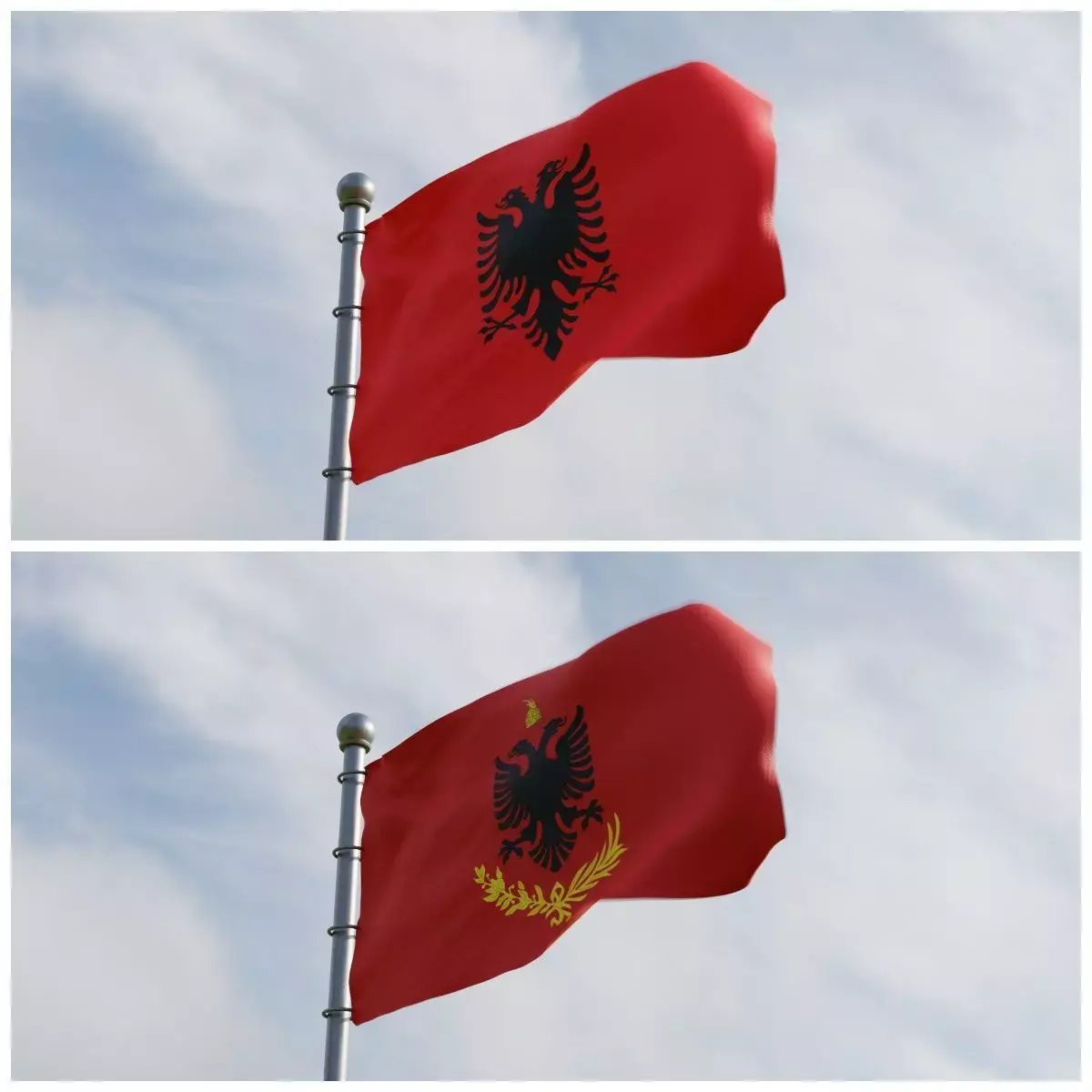 Animated Albania Flags 3D model