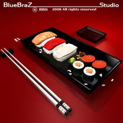 sushi plate 3D model purchase