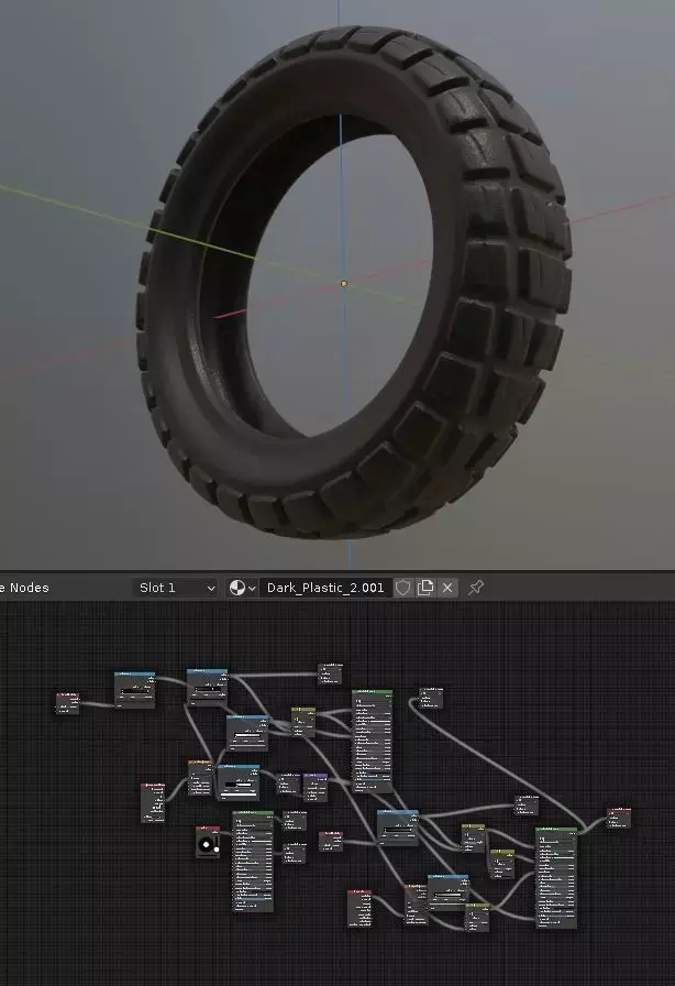 E-Scooter Rubber Tire with Procedural PBR Material Setup 3D model