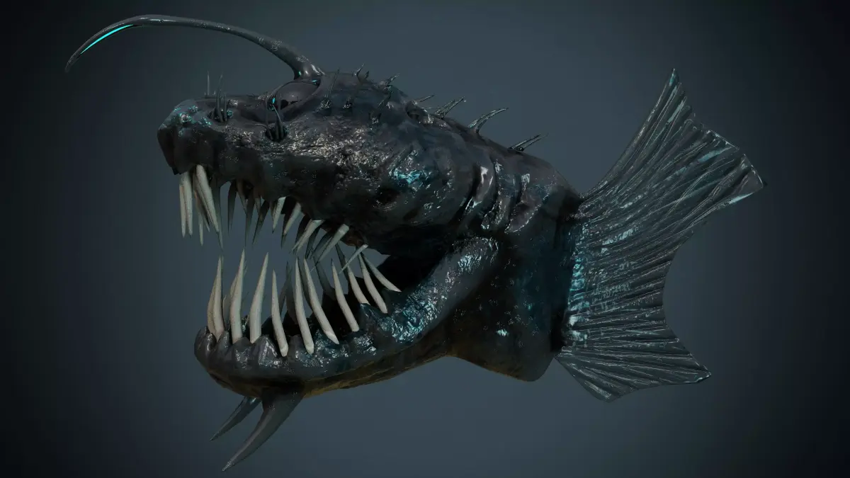 Angler Deep Sea Fish  Low-poly 3D model