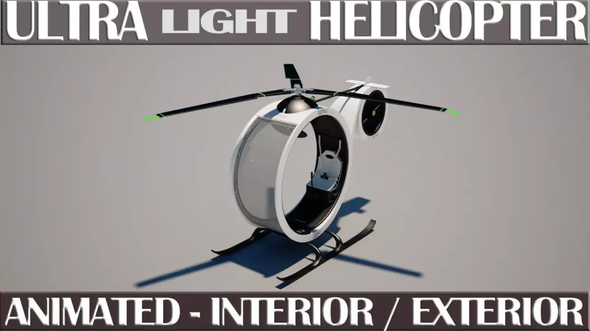 Ultra Light Helicopter Animated 3D model