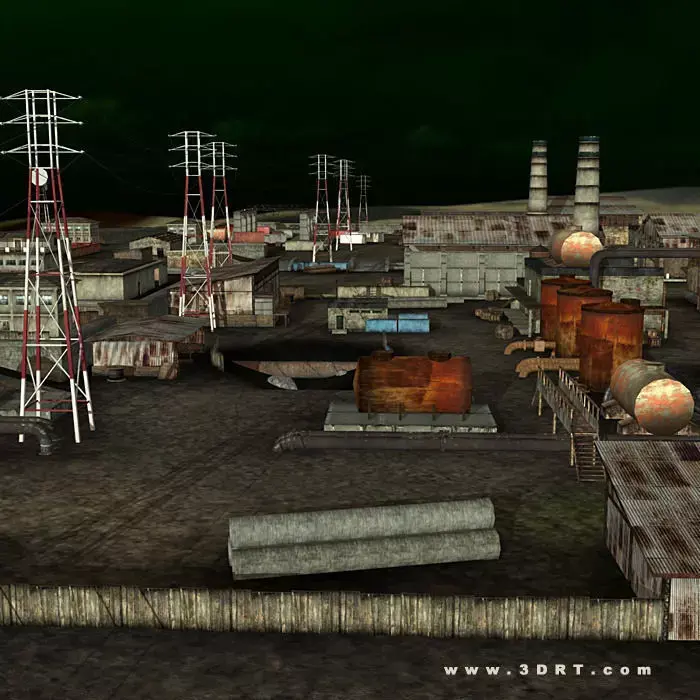 3DRT - Toxiclands Industrial Level Kit Low-poly 3D model