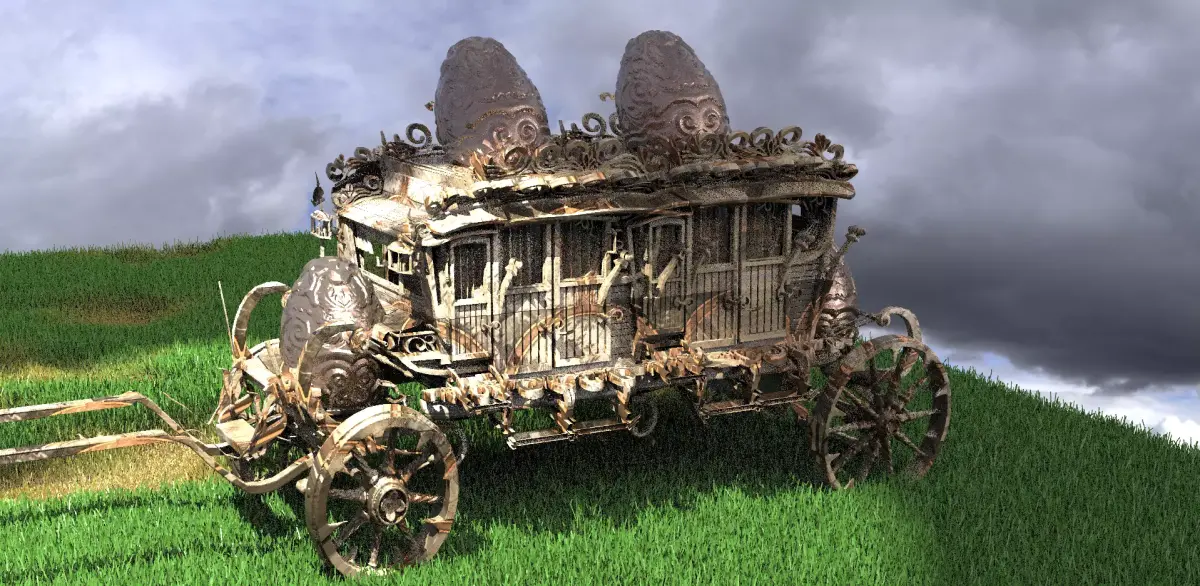 Golden Easter Stage Coach  2 golden 3D model