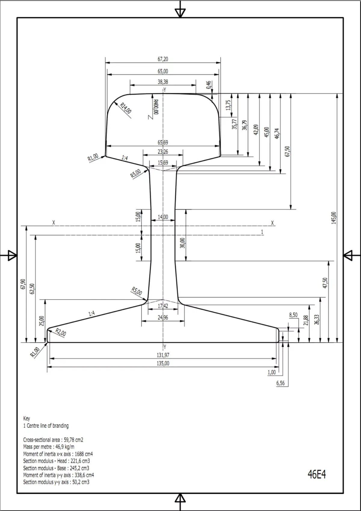 British Standard-EN13674  46E4  rail 3D model