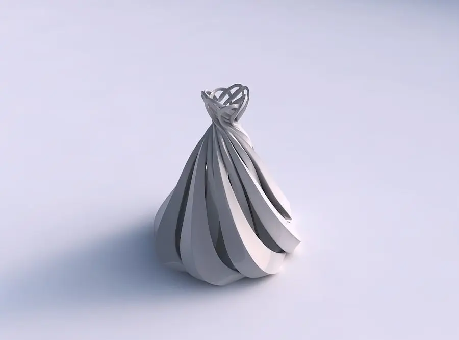 Vase double twiste with sharp edges and squeezed top part str... 3D print model