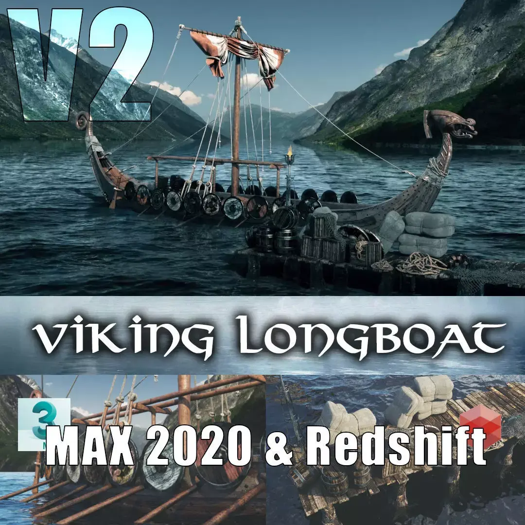 TKs Viking Longboat V2 3D model