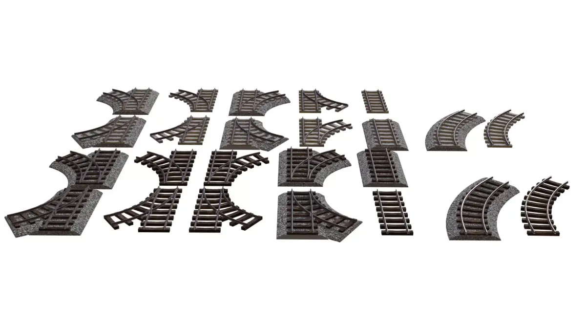 railway tracks 3D model buy