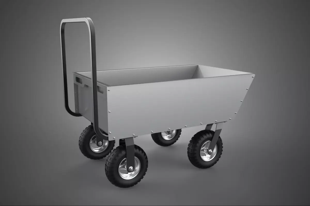 HEAVY DUTY METAL UTILITY CART TROLLEY HAND PLATFORM TRUCK PALLET 3D model