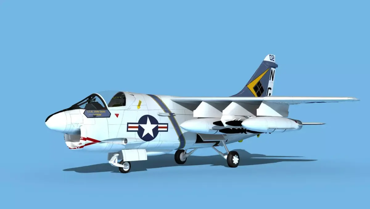 Chance Vought A-7C Corsair II V21 USN 3D model