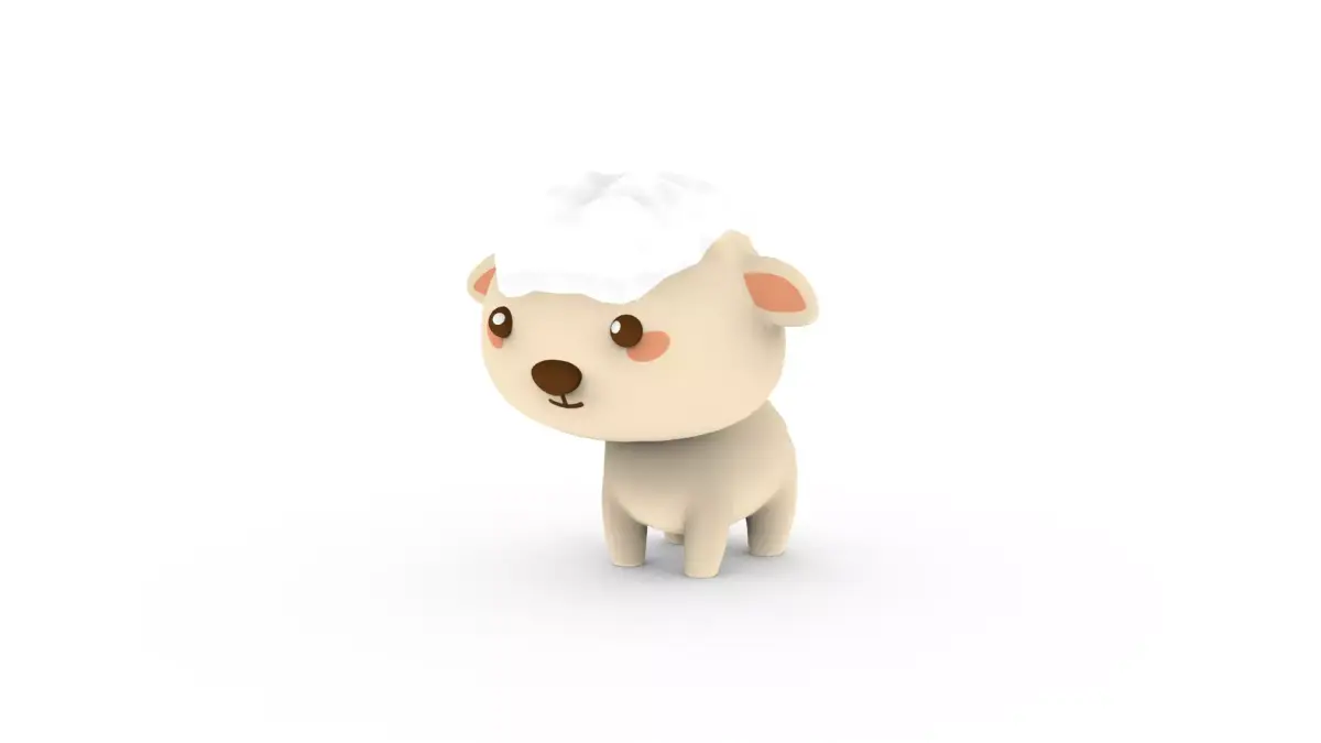 Cartoon Sheep v001 character Low-poly 3D model