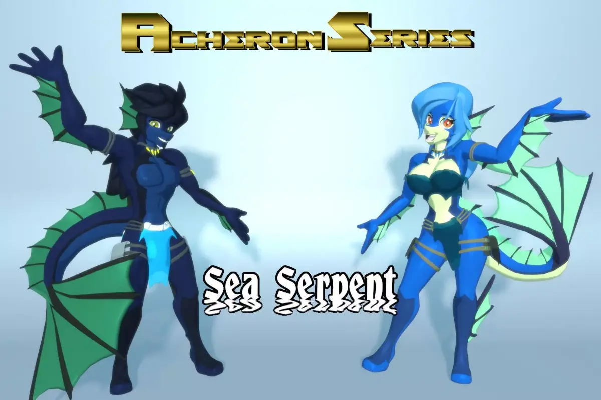 Acheron Sea Serpent Nude Low-poly 3D model