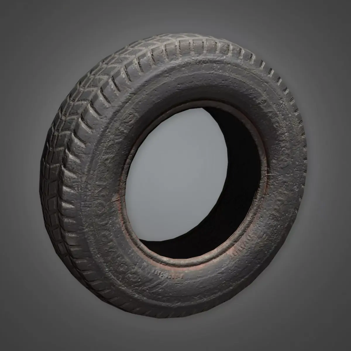 Old Dirty Car Tire - Weathered Game Ready Vehicle Prop 3D print model