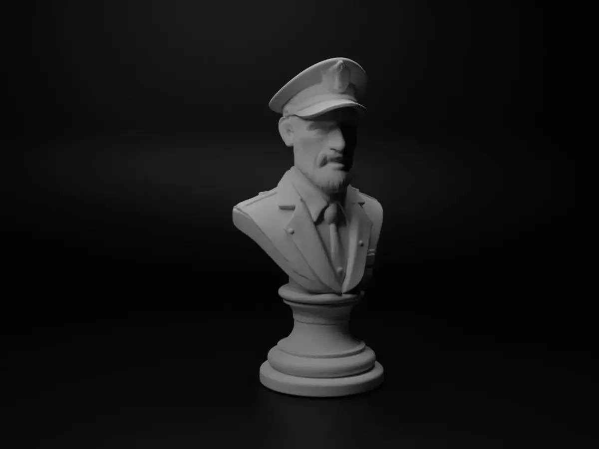 Train Engineer Bust Chess 3D print model get