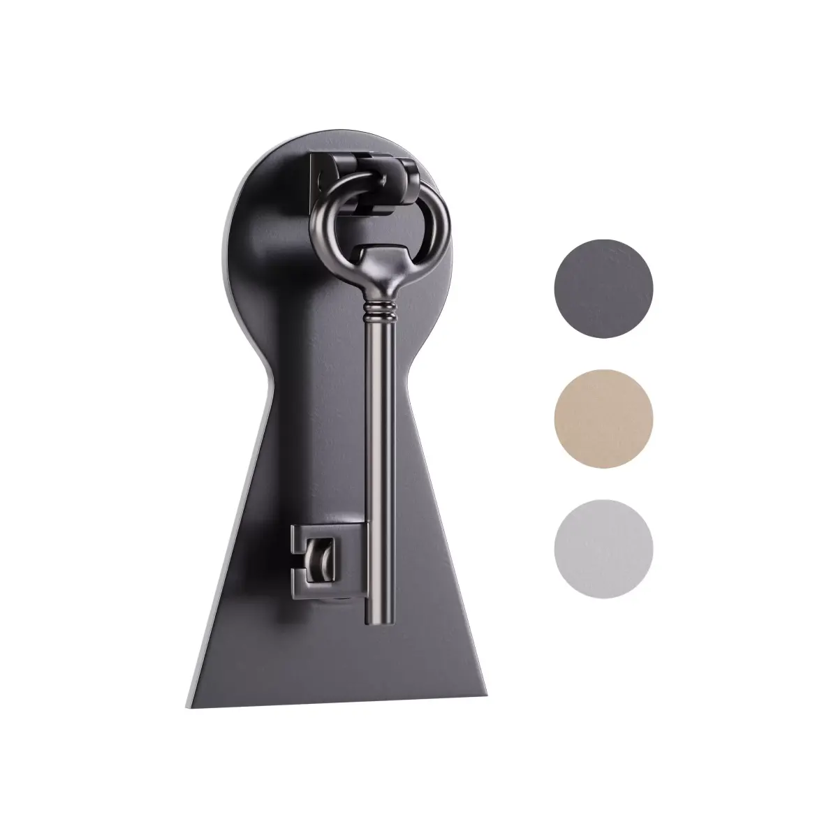 Door Knocker Black Cast Iron Key 3D model