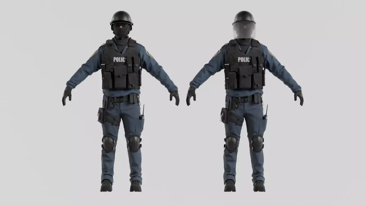 Police swat - Rigged 3D model