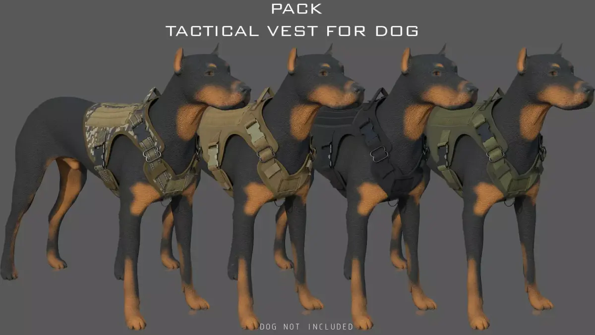 TACTICAL VEST FOR DOG 3D model