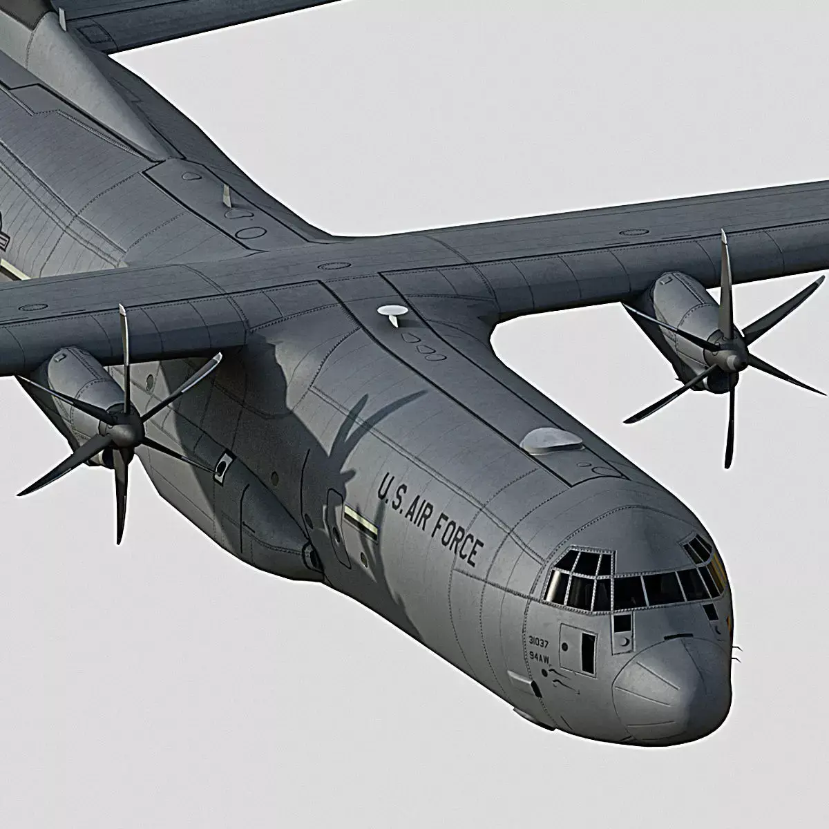 C130 Super Hercules Low-poly 3D model