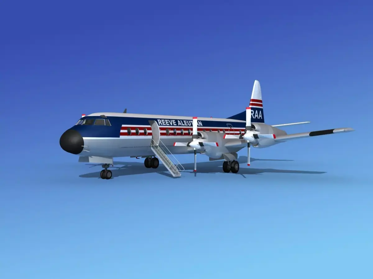 L-188 Electra Reeve Aleutian Airways 3D model