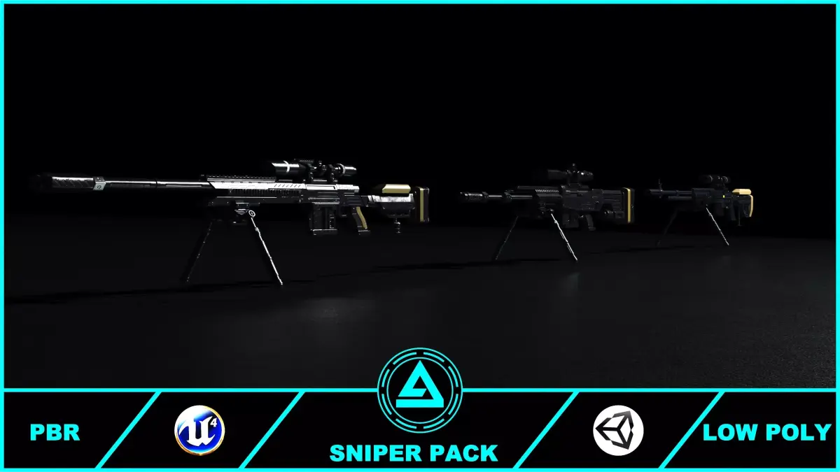 Sniper Pack Low-poly 3D model