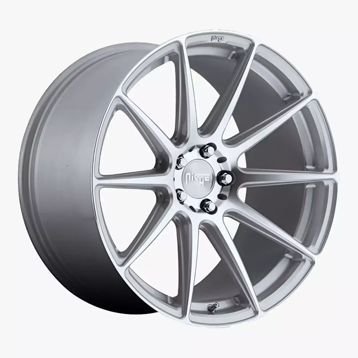 Niche Essen Wheel Offset Silver With Machined Face 3D model