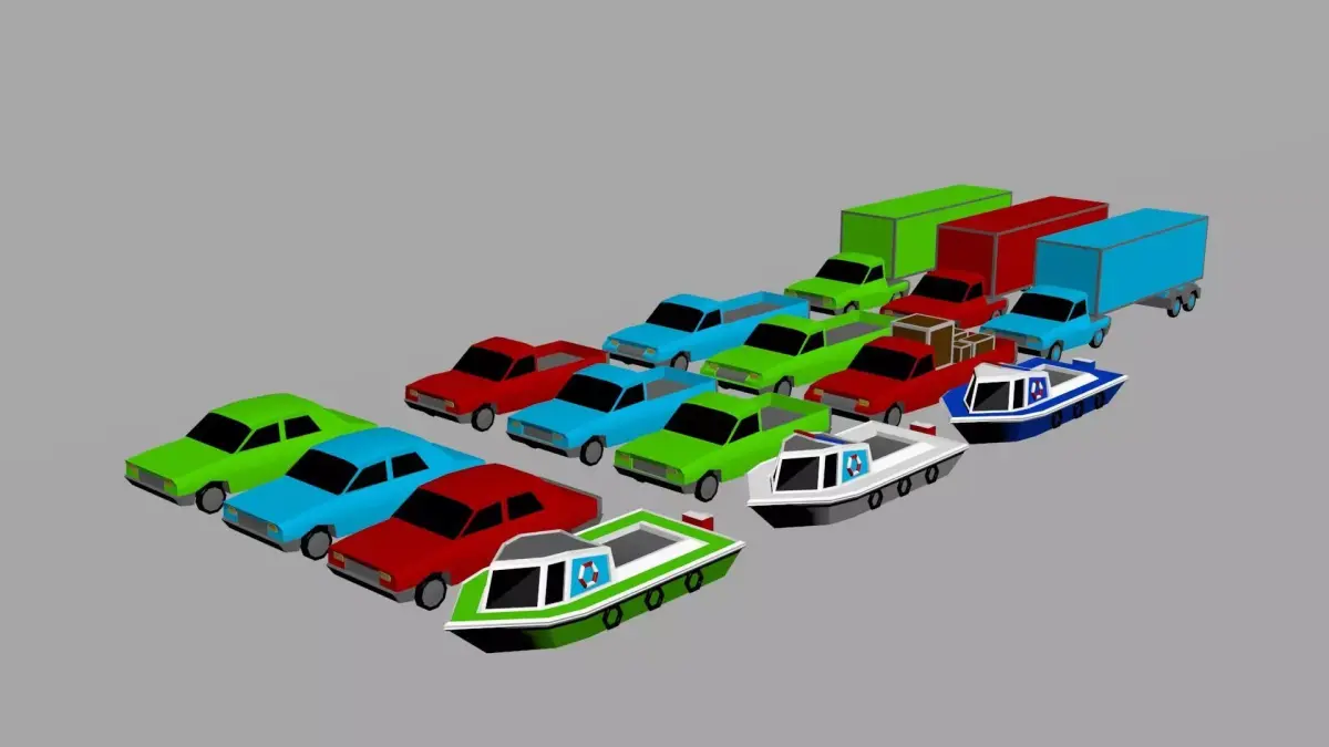 low poly car pack Low-poly 3D model