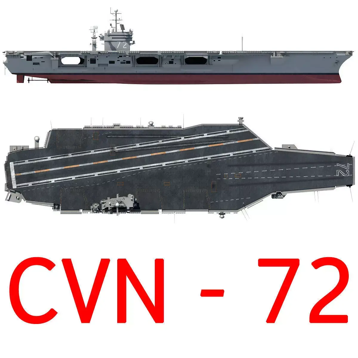 USS Abraham Lincoln Aircraft Carrier CVN-72 3D model
