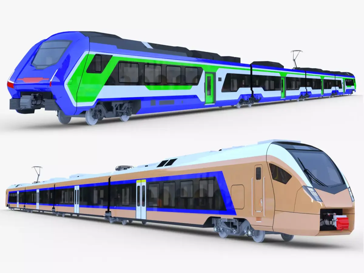 Stadler Flirt and Hitachi HTR 412 3D Model Pack
