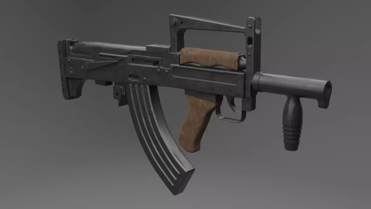 Groza Assault Rifle Low-poly 3D model