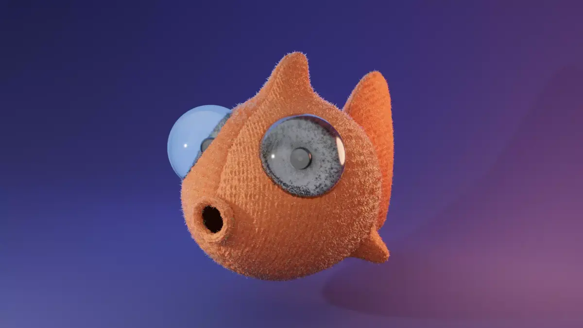 Woollen knitted fish model plus animated scenes Free 3D model
