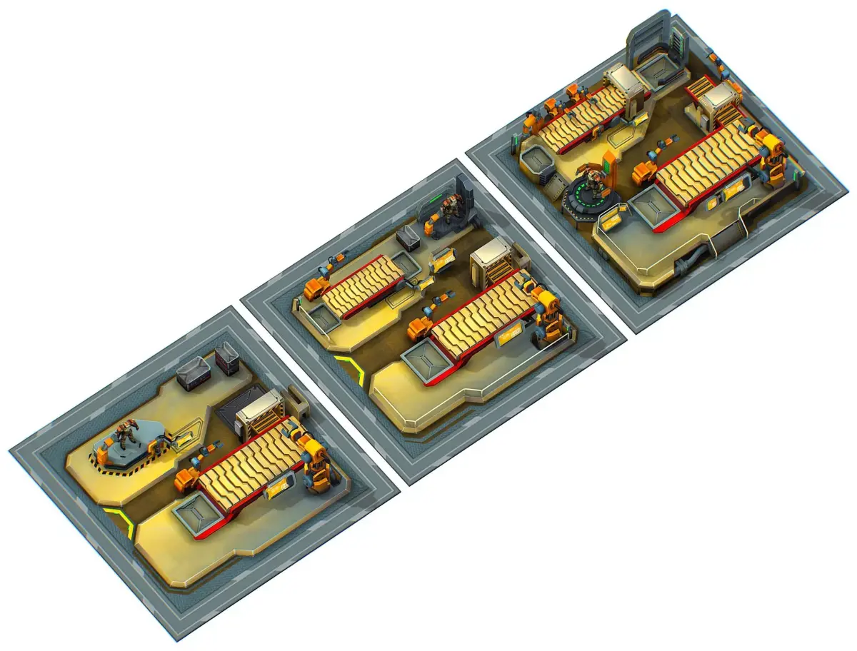 isometrical Mechanical Robot Assembly Conveyor ALL Low-poly 3D model