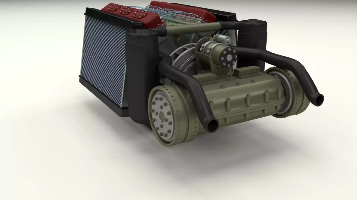 T-34 Engine and Transmission Full 3D model