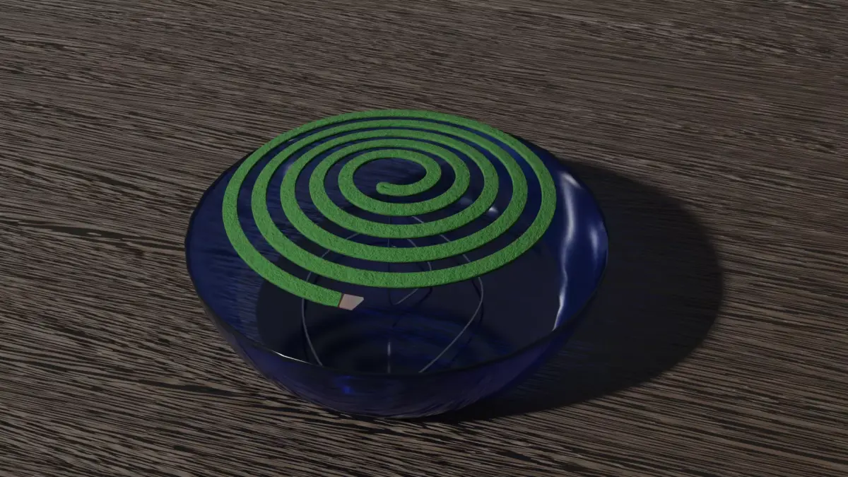 Japanese Mosquito Coil with Glass Holder 3D model