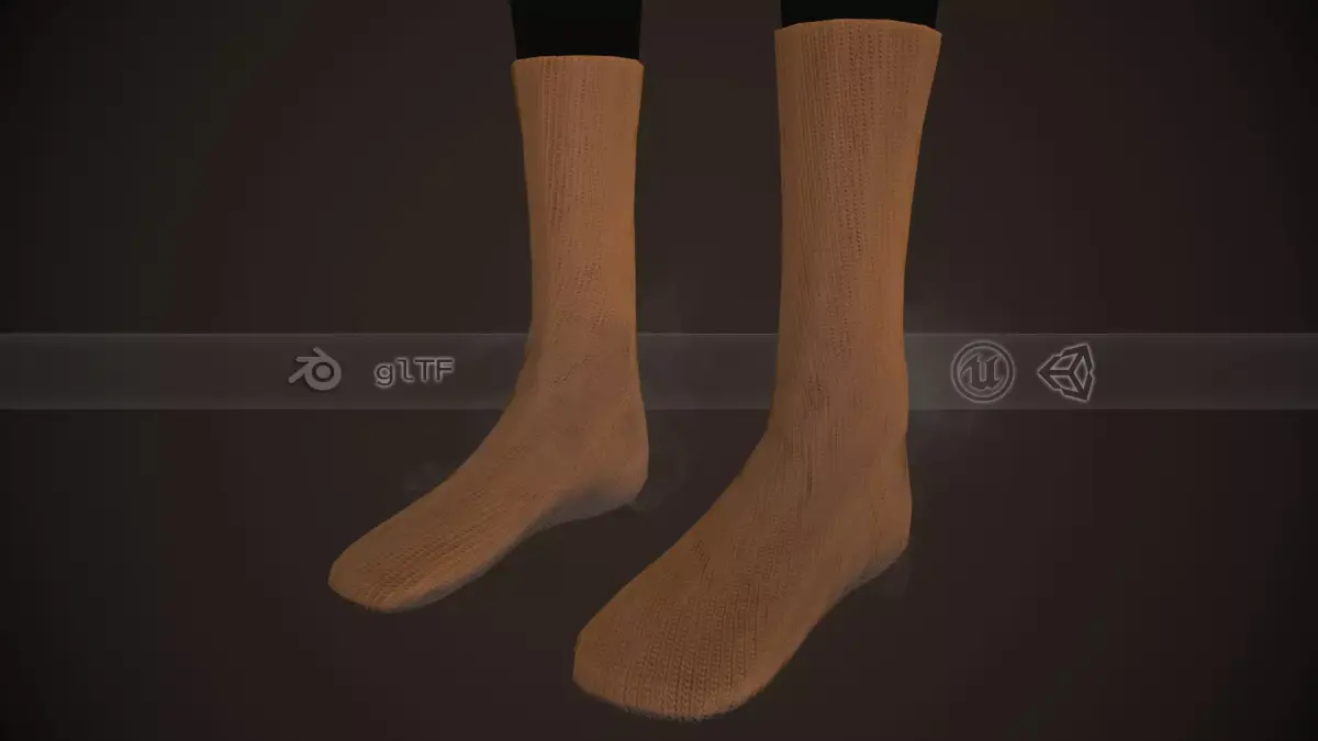 Brown Socks Style 3  Low-poly 3D model