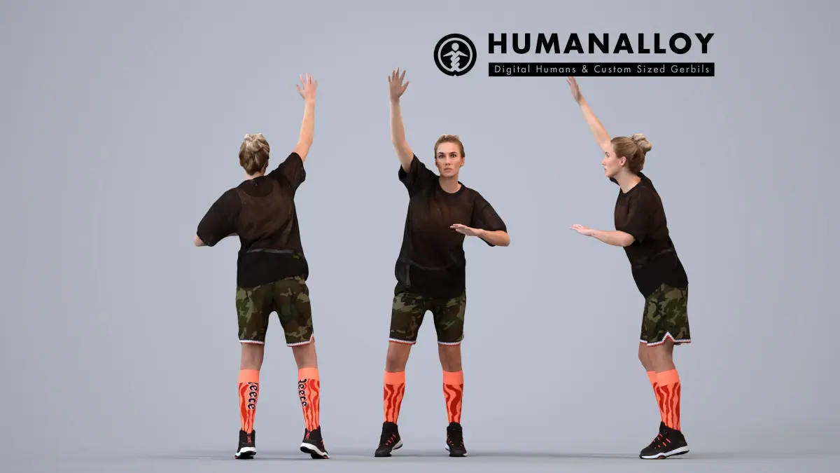 00484Elsje004 - Adult Caucasian woman exercising in athletic 3D model