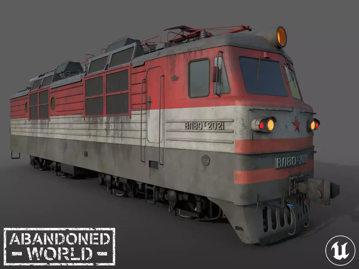Soviet Electric Locomotive for UE4 Low-poly 3D model