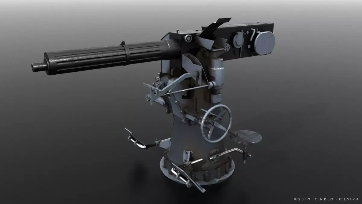 40mm Vickers-Terni Low-poly 3D model