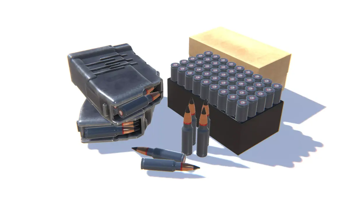 9x39 Ammo Pack Low-poly 3D model