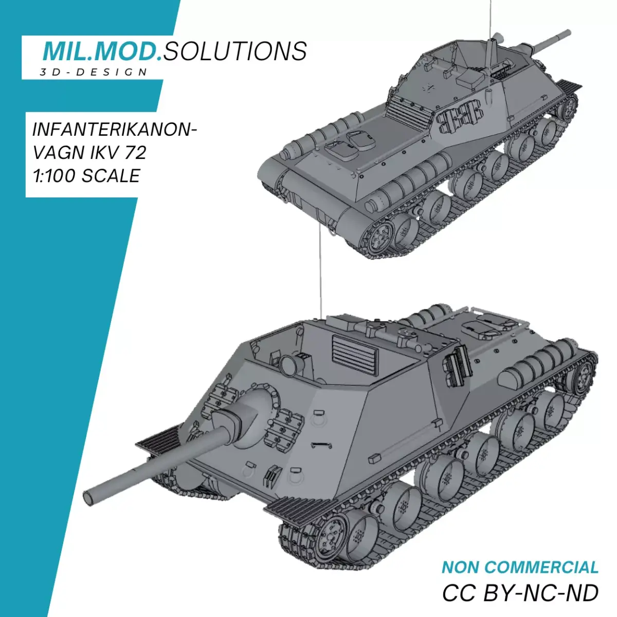 Infanterikanonvagn IKV 72 3D print model