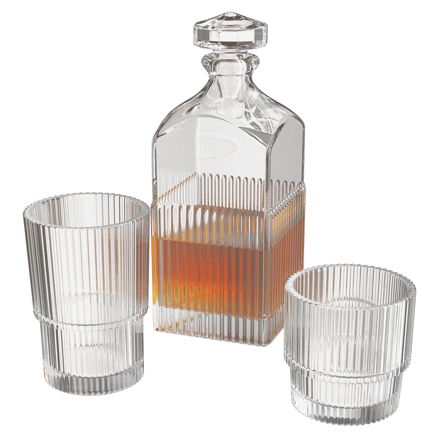  Fluted Whiskey Glasses Set Model 