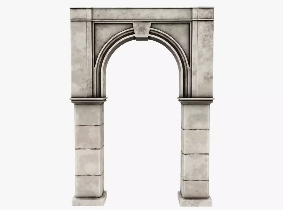 Column stone arch Low-poly 3D model