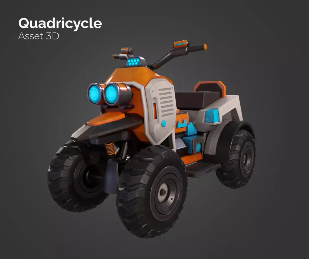 Quadricycle Low-poly 3D model
