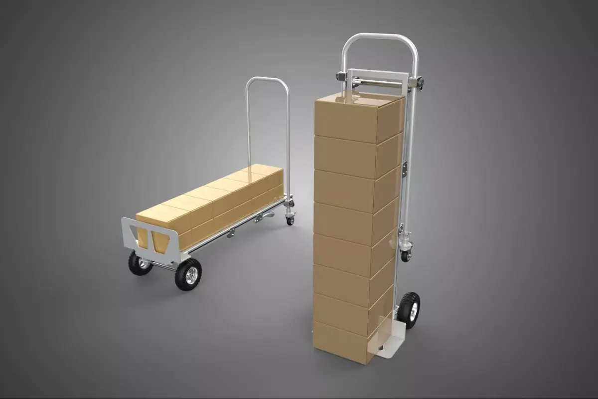 CONVERTIBLE FOLDABLE HAND TRUCK PLATFORM TROLLEY CART DOLLY BOX 3D model