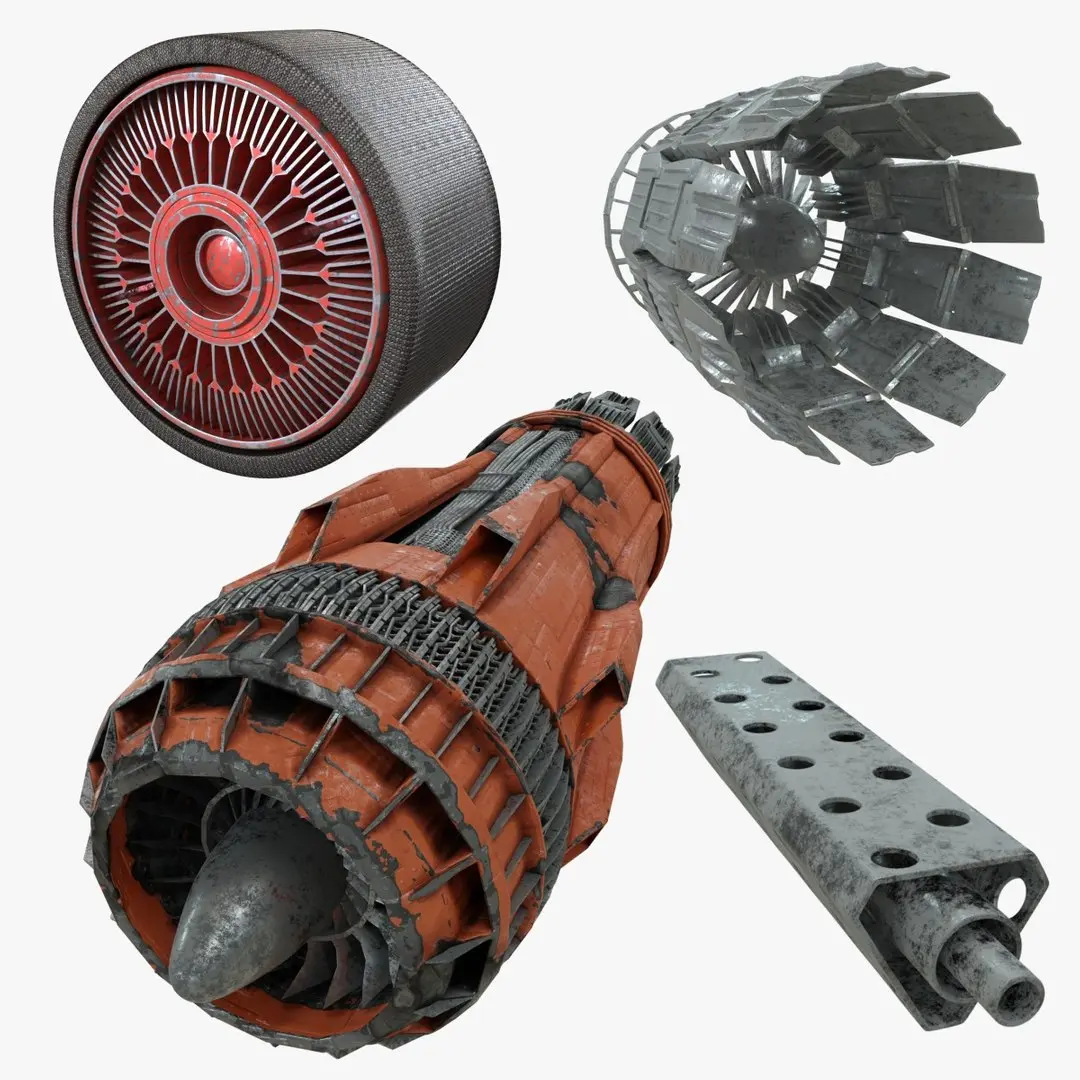Sci-Fi Machine Parts 3D model