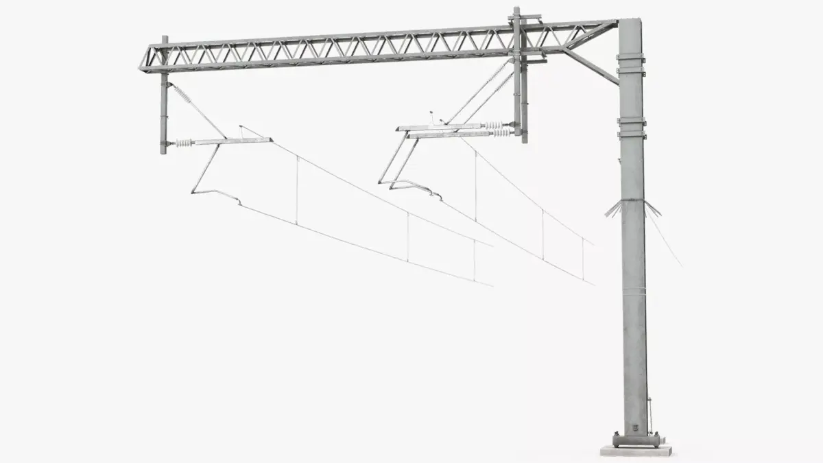Railway Electrification Gantry Structure Gray 3D model purchase